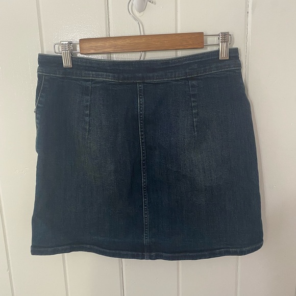 Express Full Button Retro Y2K Denim Jean Skirt - Picture 2 of 7